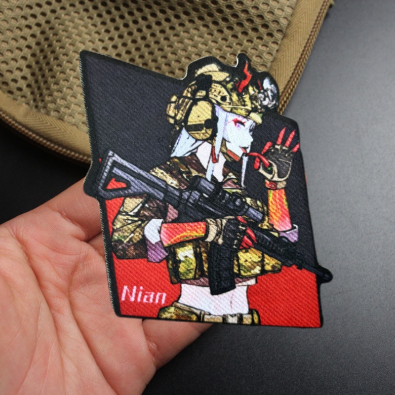 Urban Backpack Tactical - 戦術的な少女銃士気バッジプリントパッチ服フックループ軍事パッチバックパックアクセサリーステッカー